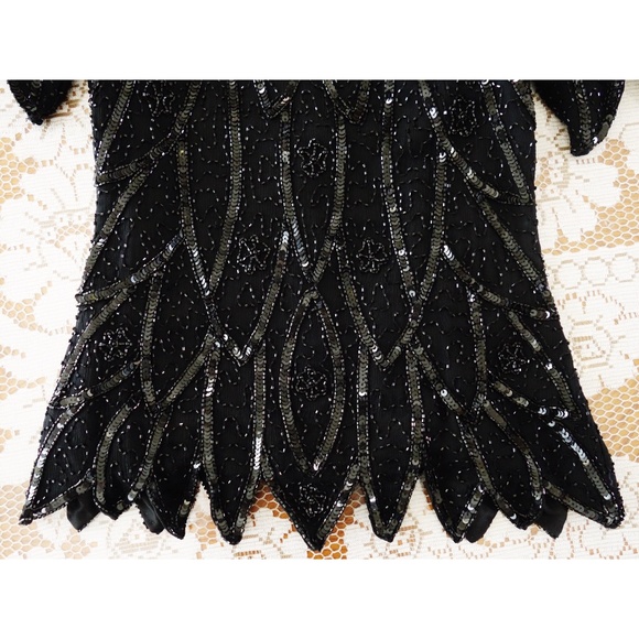 Vintage Black Sequined Blouse size Medium - Picture 4 of 8